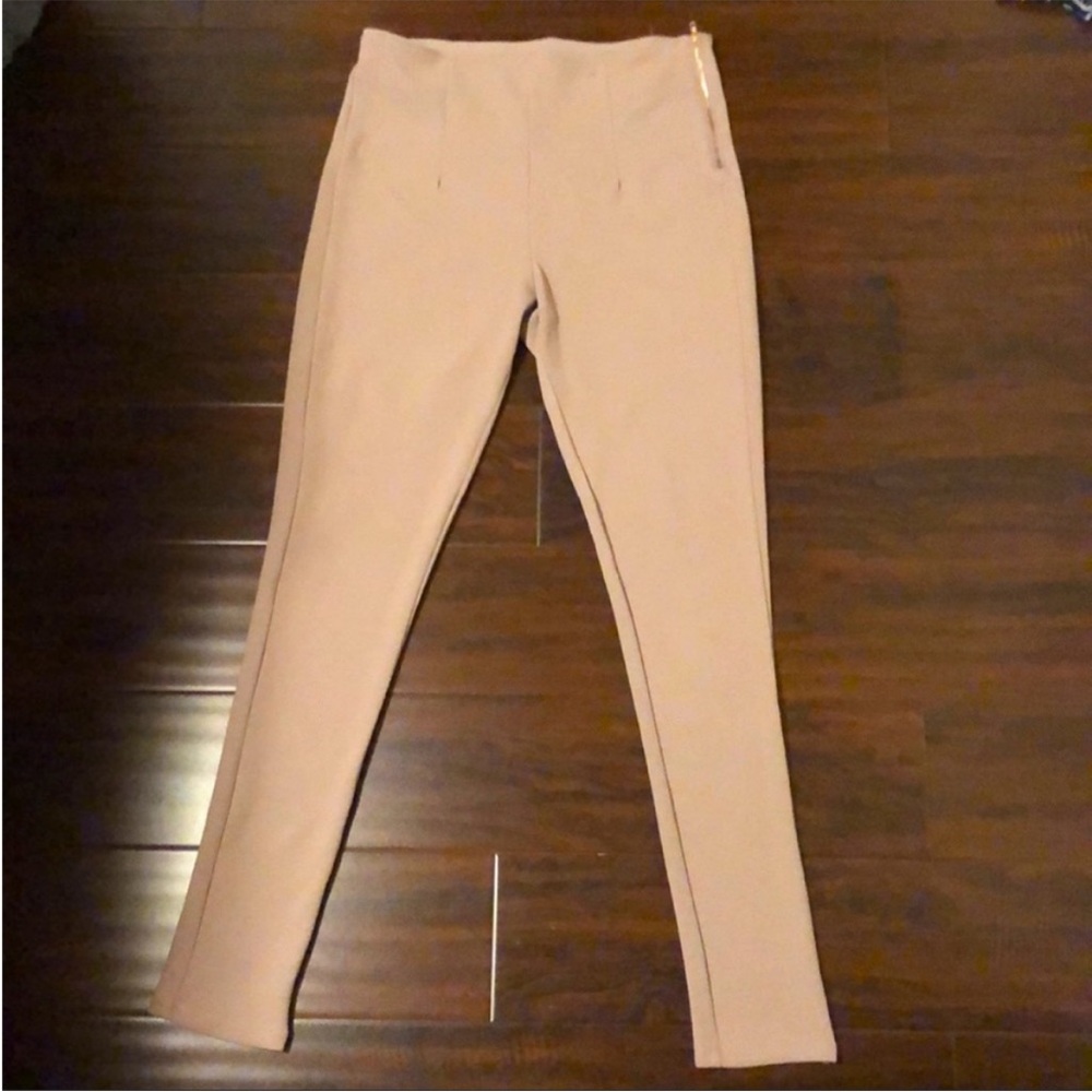 Tan Straight Leg stretchy Work Pants